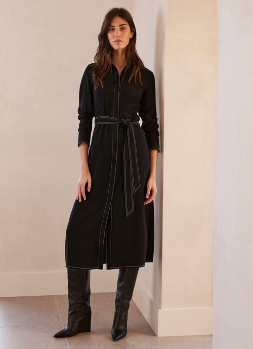 Black Midi Shirt Dress