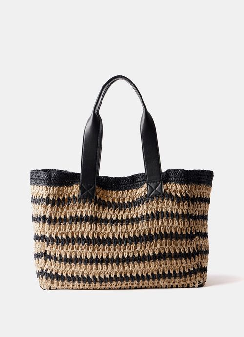 Black Striped Tote Bag