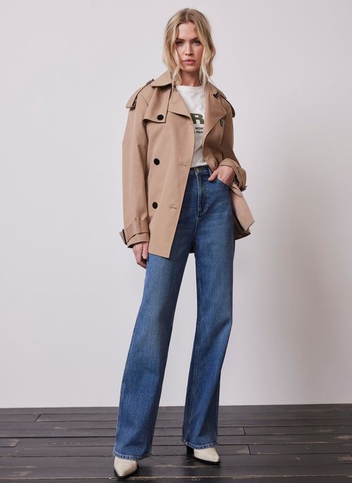 Camel Short Trench Coat