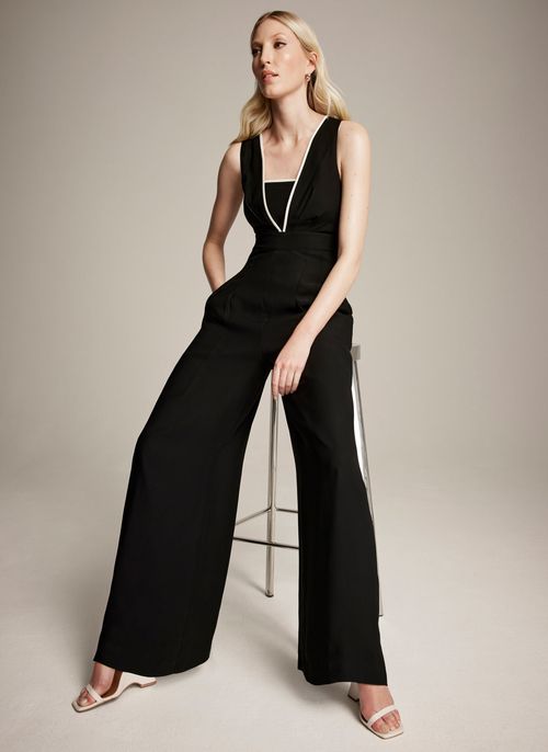 Black Contrast Wide Leg...