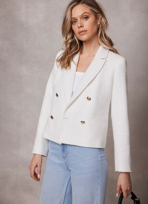 Cream Boucle Blazer