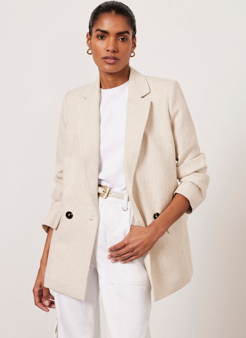 Cream Double Breasted Blazer