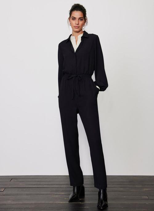 Black Layered Look Jumpsuit