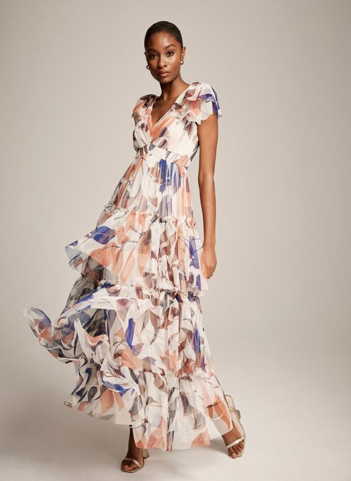 Neutral Floral Tulle Maxi...