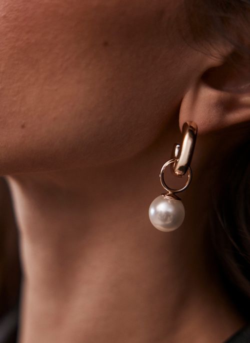 Gold Tone Pearl Earrings