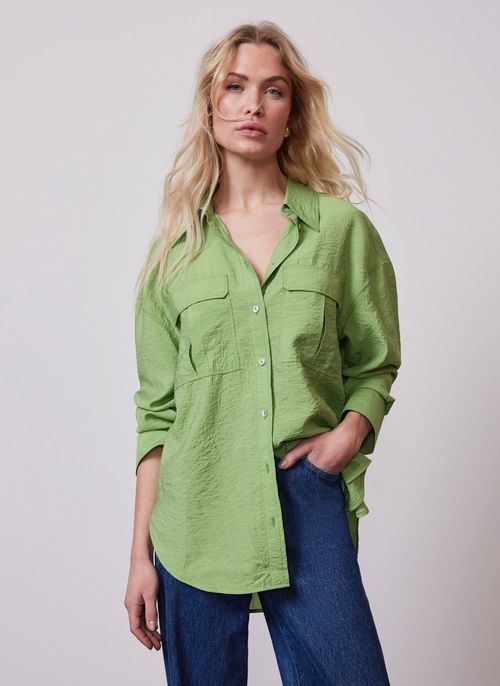 Green Utility Detail Shirt