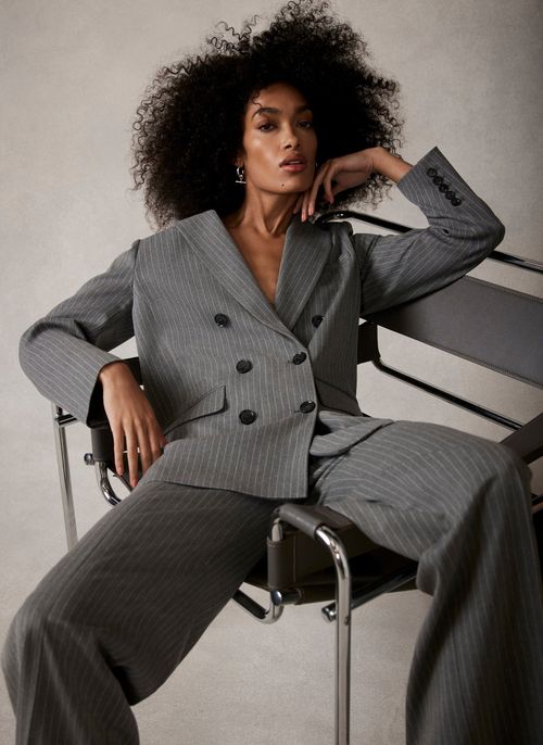 Grey Pinstripe Blazer