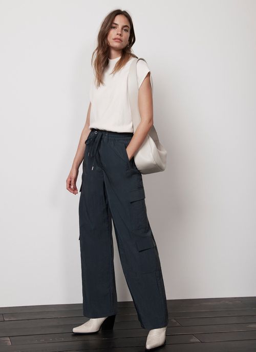 Grey Straight Cargo Trousers