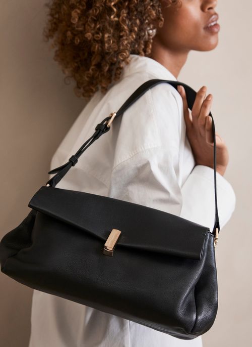 Black Leather Shoulder Bag