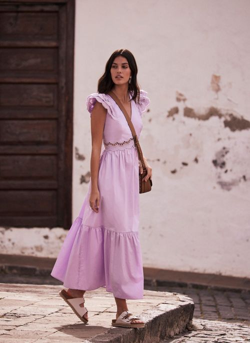 Lilac Cotton Maxi Dress
