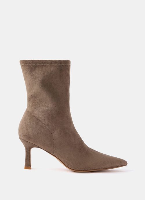 Neutral Suede Sock Boots