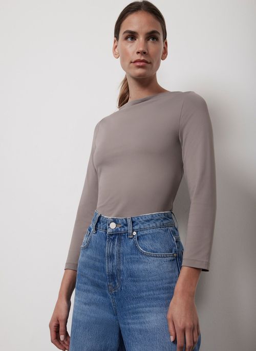 Taupe Layering Wide Neck Top