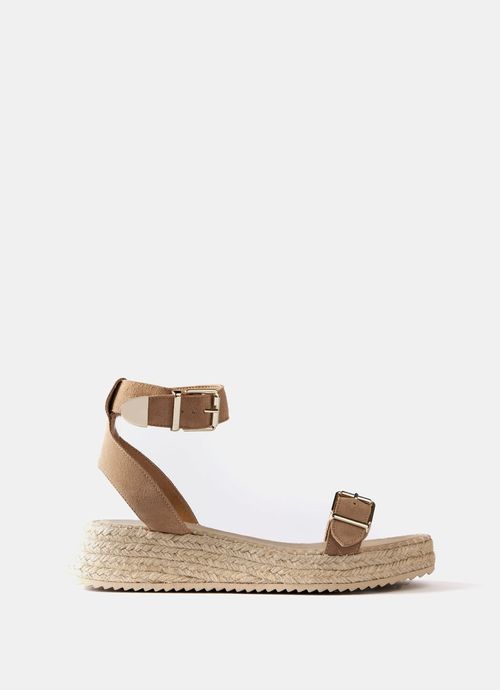 Tan Suede Espadrille Sandals