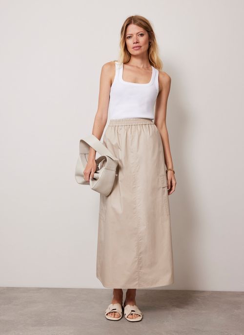 Neutral Cotton Utility Maxi...