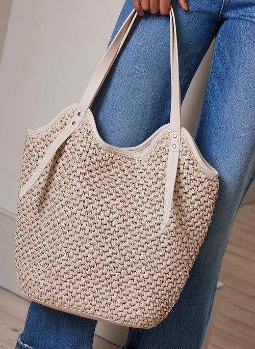 Neutral Woven Tote Bag