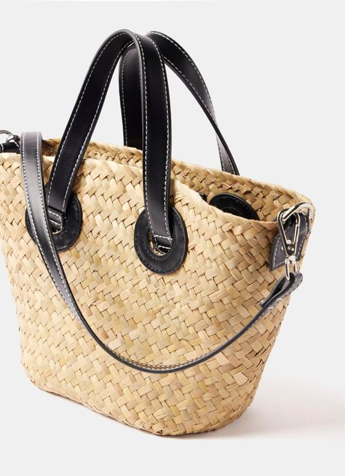 Neutral Woven Basket Bag