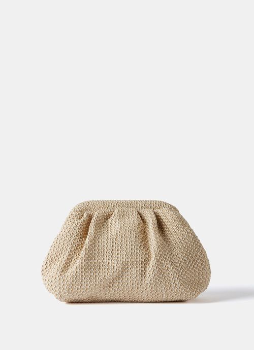 Neutral Woven Clutch Bag