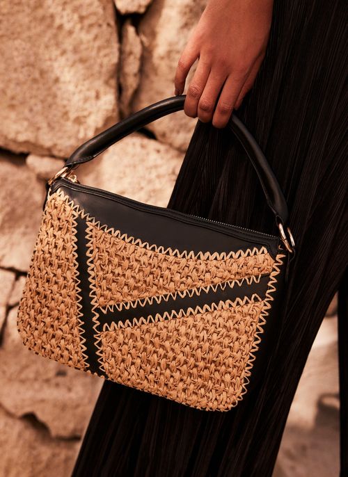 Neutral Woven Crossbody Bag