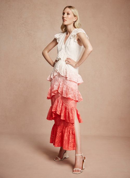 Pink Ombre Tiered Maxi Dress
