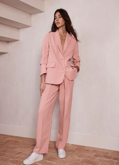 Pink Tailored Wide Trousers