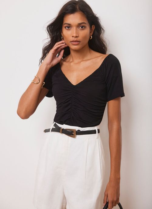 Black Ruched Top