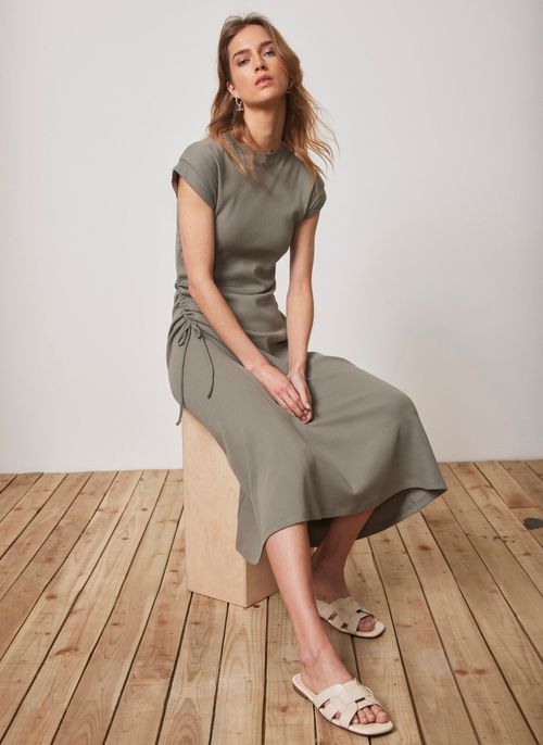 Sage Green Jersey Tie Midi...