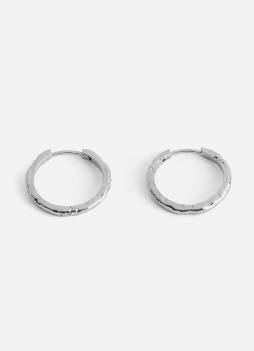 Silver Plated Rustic Hoops