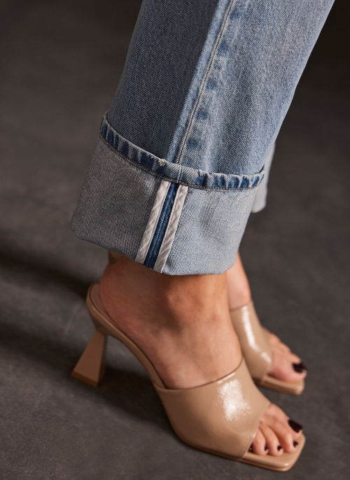 Neutral Patent Leather Mules