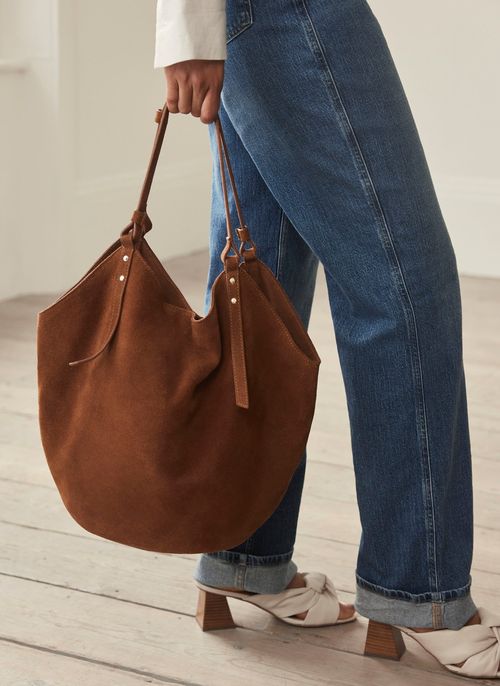 Tan Suede Shoulder Bag