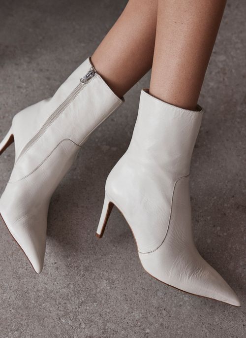 White Patent Leather Ankle...