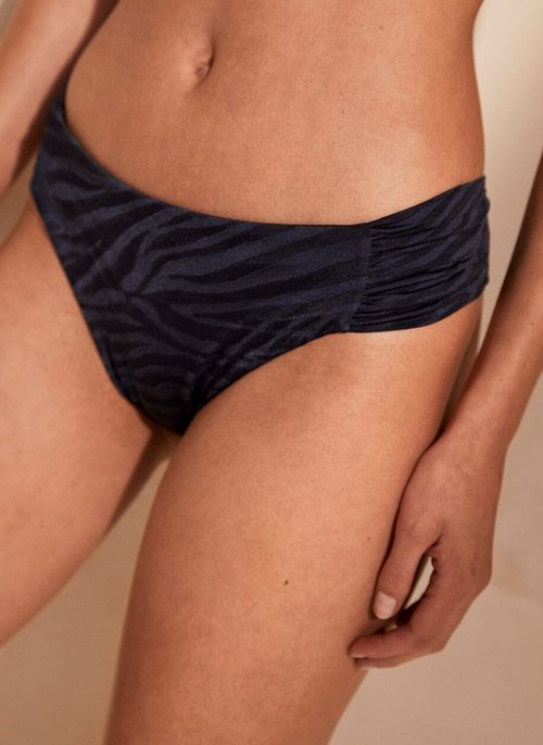 Animal Ruched Bikini Bottoms