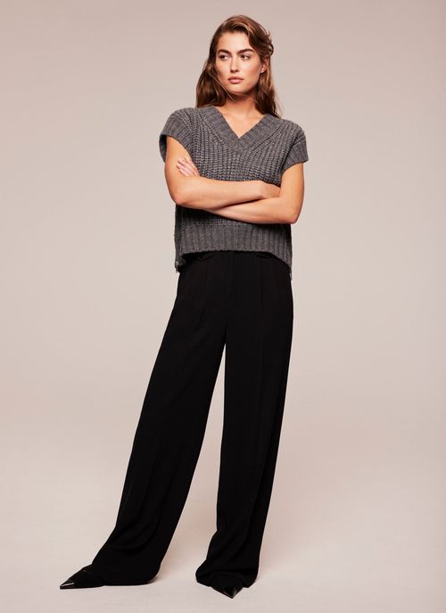 Black Pocket Wide Trousers