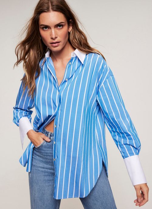 Blue Striped Cotton Shirt