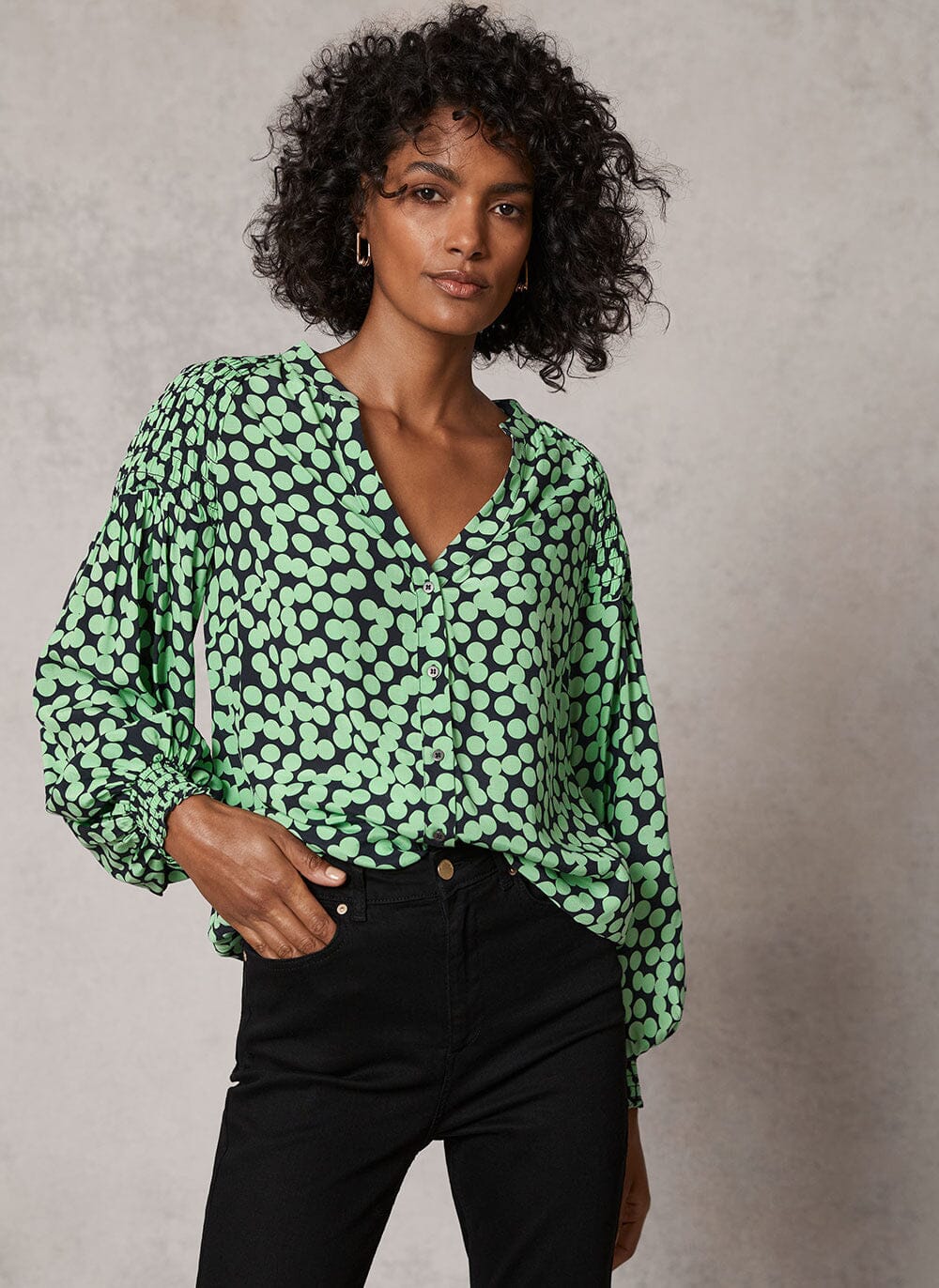 mint velvet star print blouse