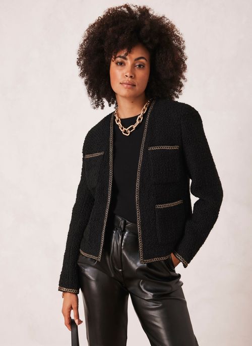 Gold Trim Boucle Jacket