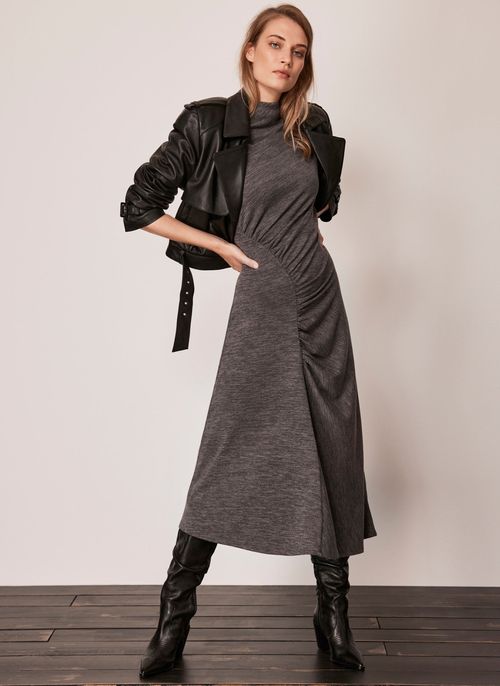 Grey Jersey Midi Dress