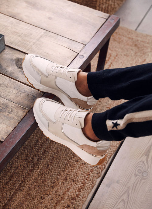 Nala Cream Leather Trainers