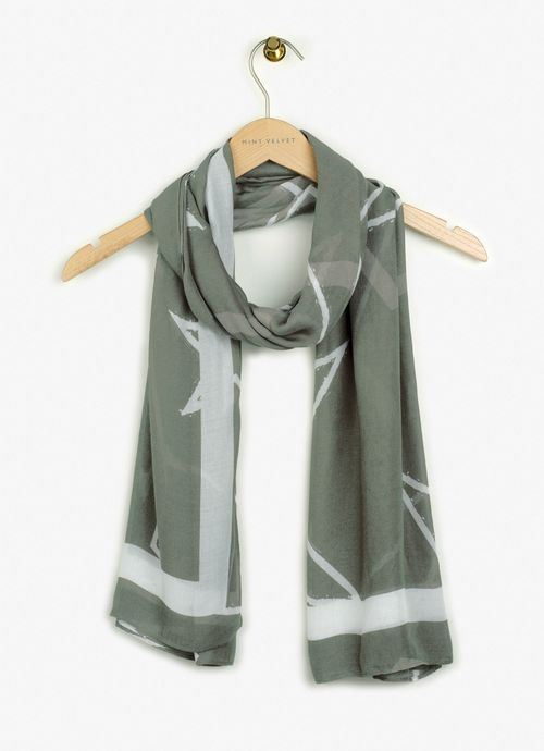 Khaki Star Print Scarf