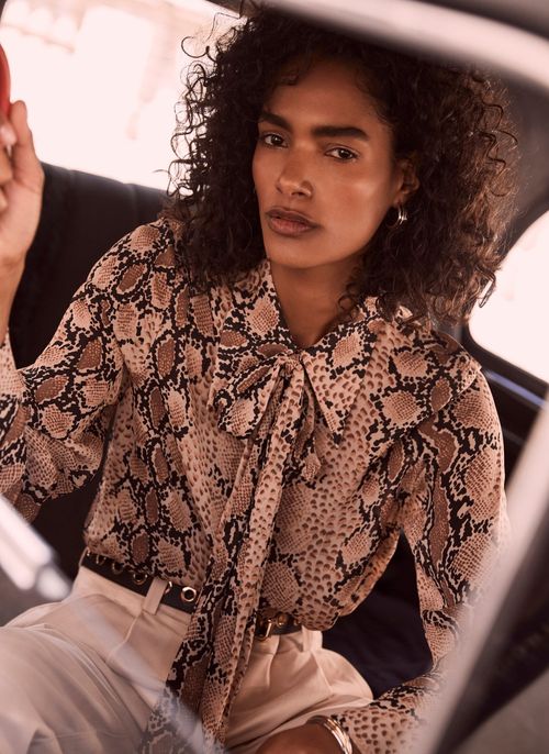 Neutral Snake Print Shirt