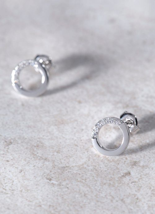 Silver Plated Circle Studs