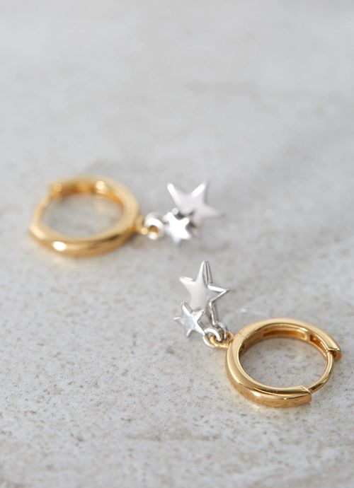 Mixed Plated Star Earrings