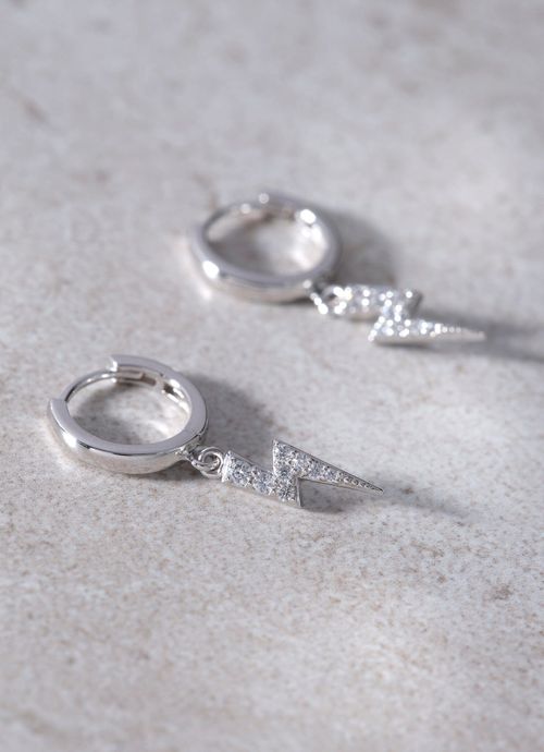 Silver Plated Bolt Earrings