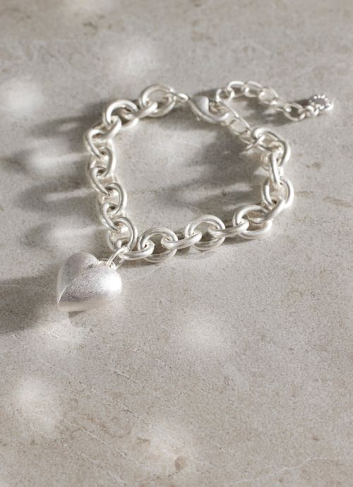 Silver Tone Heart Bracelet