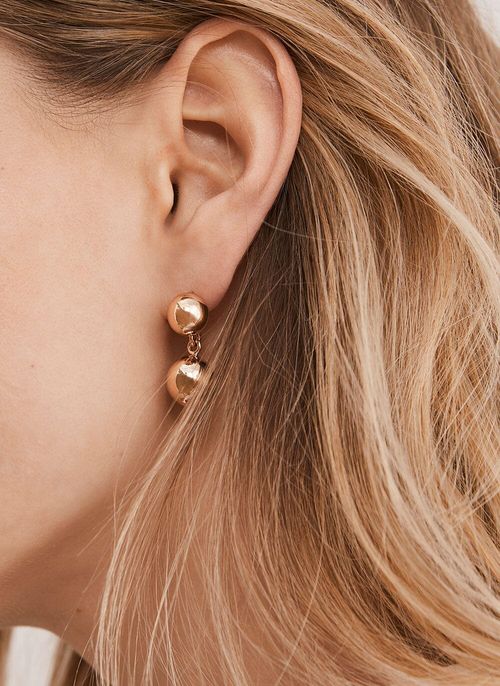 Gold-Tone Sphere Earrings