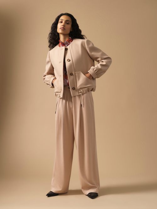 Luxe Twill Wide Leg Trousers...