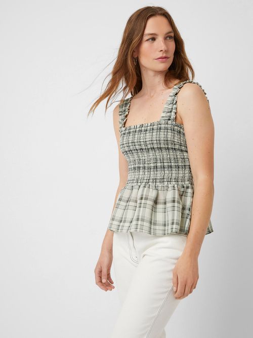 Summer Check Top Black/Cream