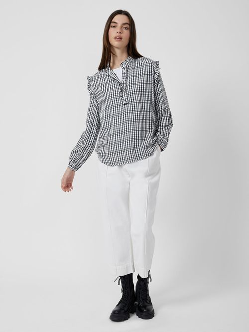 Mid Winter Check Frill Blouse...