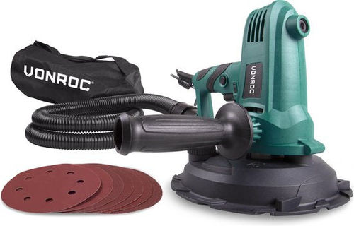 VONROC Schleifmaschine - 750W - Ø180MM - Decke & Wand - Inkl. Schlauch & Staubbeutel