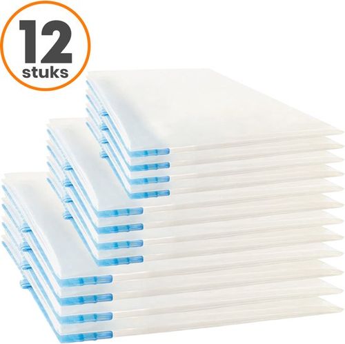 Loti Living Vakuumsäcke für die Reise - 12 Stück/3 Größen - Kleidung - Vakuum Handrollsäcke - Roll Up - Vakuum Roll Up Säcke