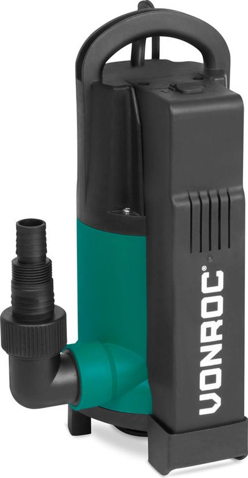 VONROC Tauchpumpe - Schmutzwasserpumpe - Wasserpumpe - 750 - 14000 l/h - Für Schmutz- und Reinwasser - Mit integriertem Schwimmer